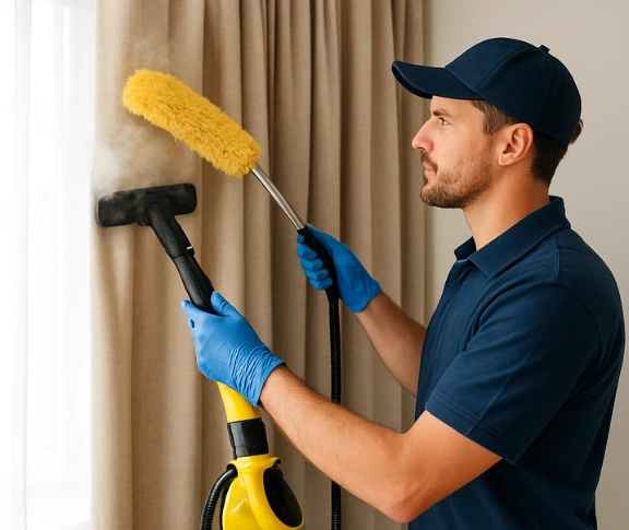 Trusted blind cleaning technician Matty Curtain Cleaning karana-downs QLD